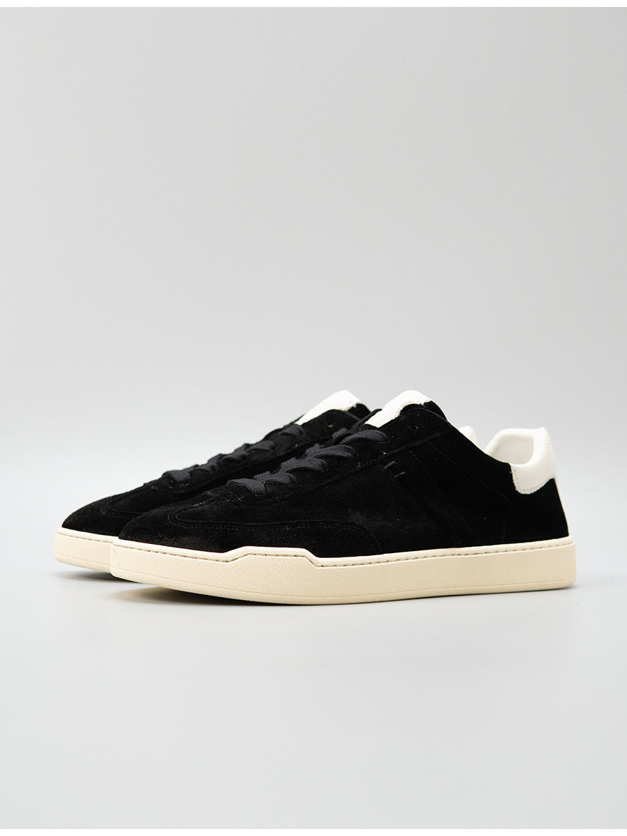 Moxu new arrival shoes black sports casual style sense of design suede cowhide menbest selling genuine leather low-top sneakers