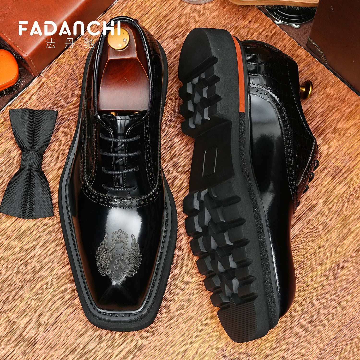 Men's Genuine Leather Oxford Shoes, Height Increasing, Thick Sole