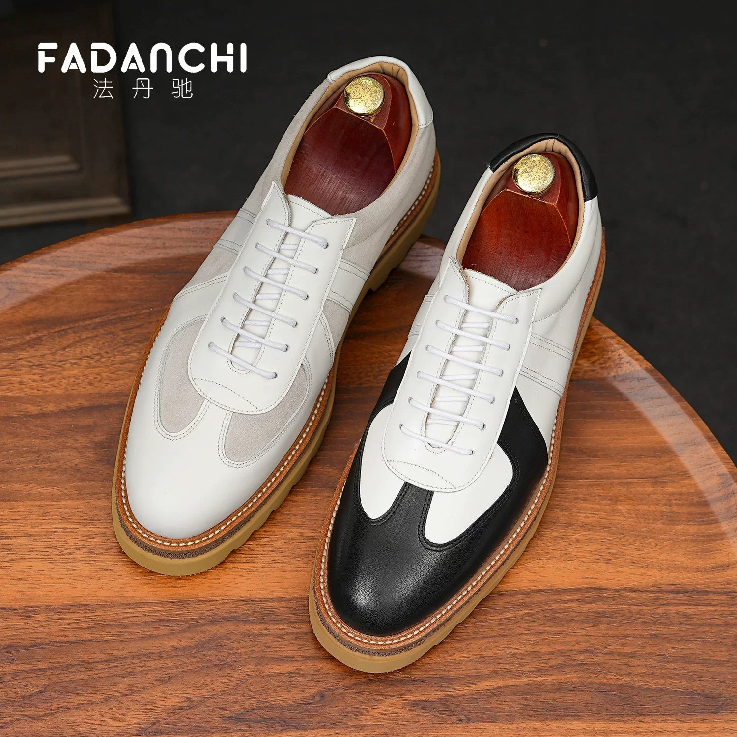 Men's Genuine Leather Leather Shoes, Height Increasing, Thick Sole
