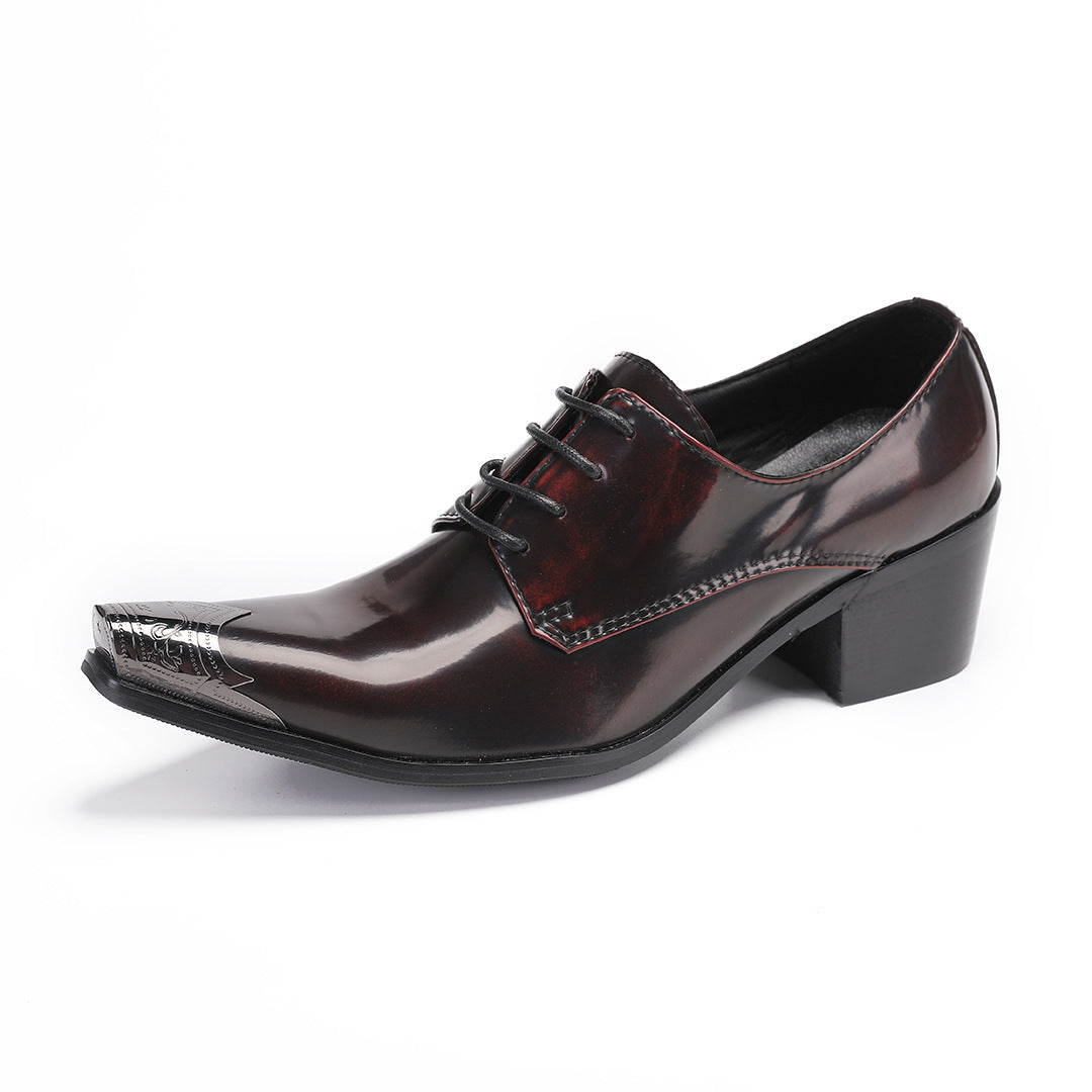 New men's pointed leather shoes British foot dress shoes genuine leather fashion hair stylist shoes foreign trade cowhide loafers