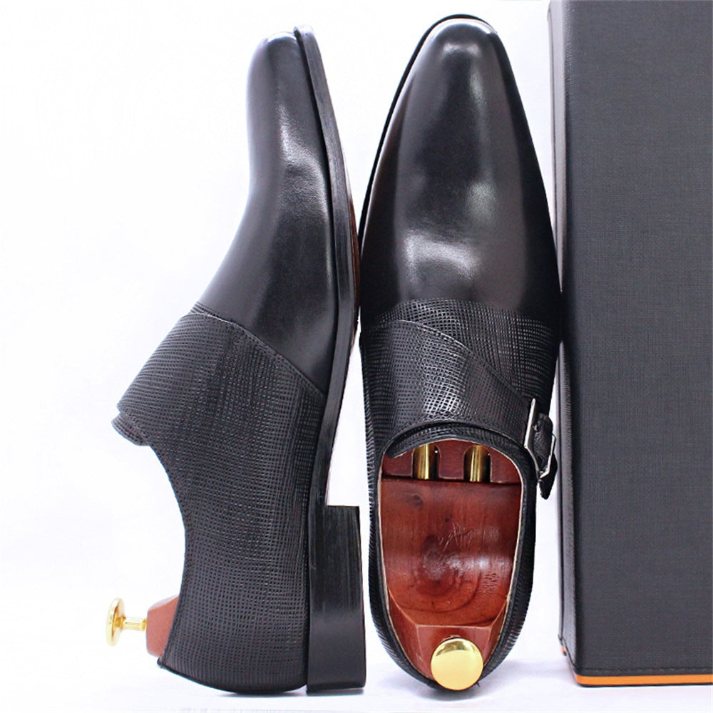 Men's Monk Shoes Monk Shoe Woven Embossed Buckle Wedding Party Shoes Business Formal Men's Shoes Handmade Customization