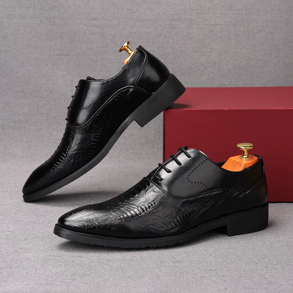 Men's Derby Shoes, Height Increasing, Pointed Toe