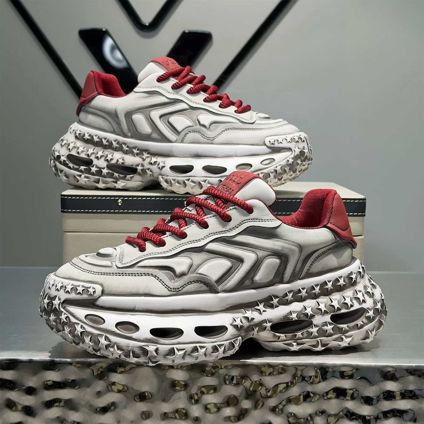 Men's Height-Increasing Platform Trendy Chunky Dad Sneakers