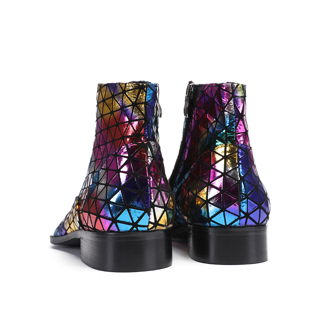 Men's Blue Leather Chelsea Boots – Style 21