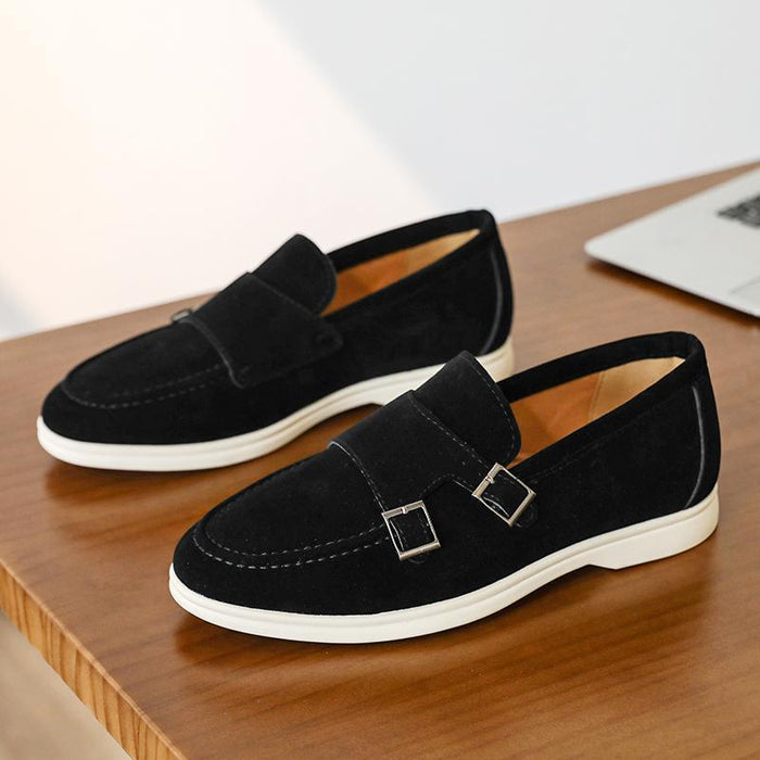 Cross-border buckle plus size pointed leather shoes british style casual formal business casual shoe