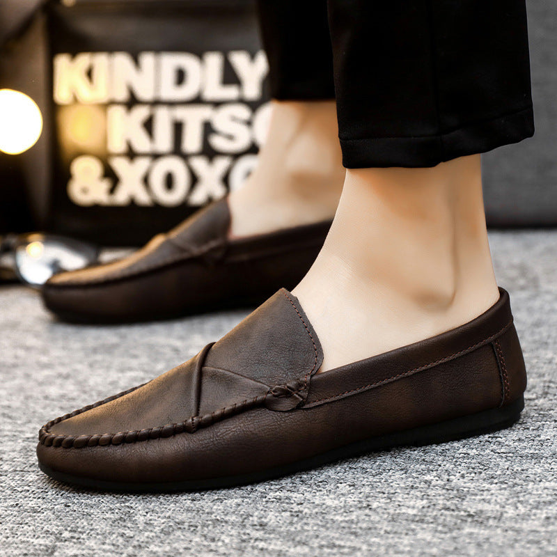 British style work soft sole waterproof casual brown lightweight anti-slip men's loafers business sh 5