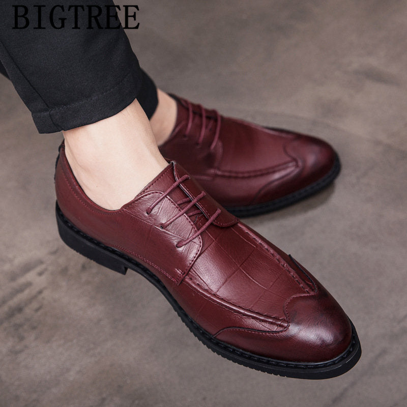 Oxford Shoes Men Formal Vintage Shoes Men Classic Wedding Dress Mens Office Shoes Leather Luxury Italian Brand Sapato Masculino