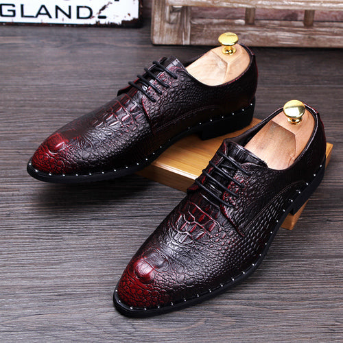 Men's Black Leather Formal Shoes, Wedding, British Style