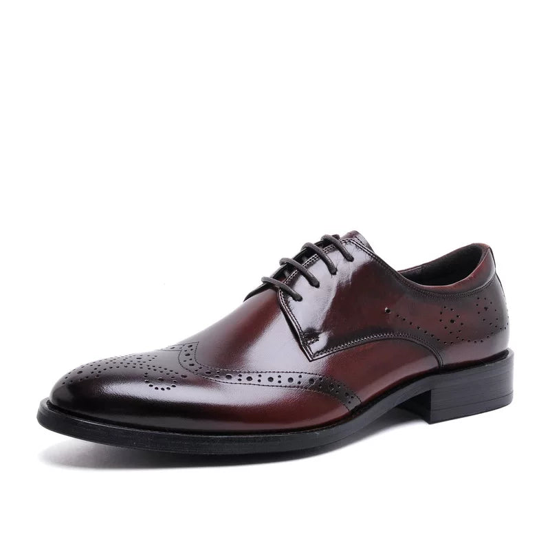 Men's Genuine Leather Derby Shoes, Handmade, British Style