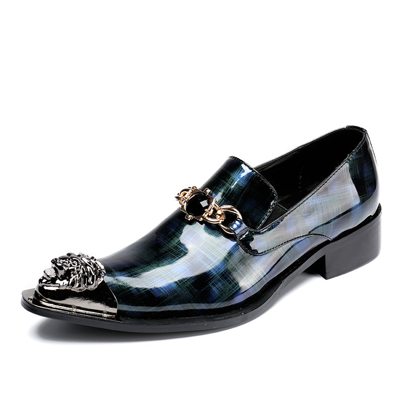 Pointed toe fashionable British set-toe business casual shoes casual foreign trade personalized carved leather shoes genuine leather low-top shoes