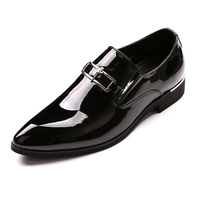 Men's Red Genuine Leather Leather Shoes, Height Increasing, Pointed Toe
