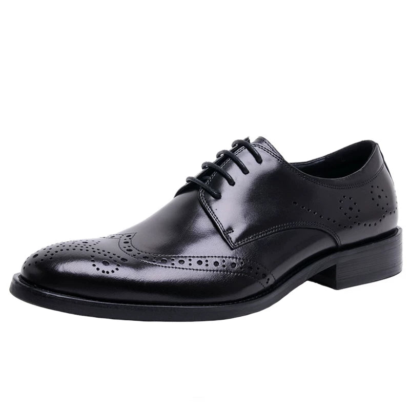 Men's Genuine Leather Derby Shoes, Handmade, British Style