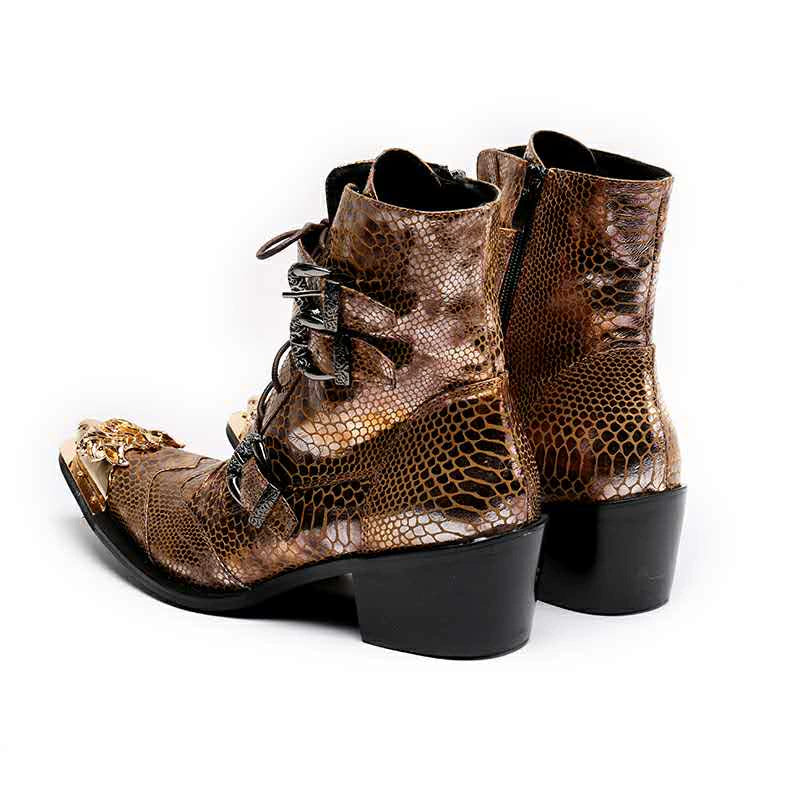 New men's iron scalp shoes, British style, retro casual fashion, pretty boys, trendy nightclubs, catwalk fashion boots