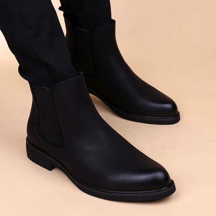 Men's Martin Boots, Height Increasing, Pointed Toe