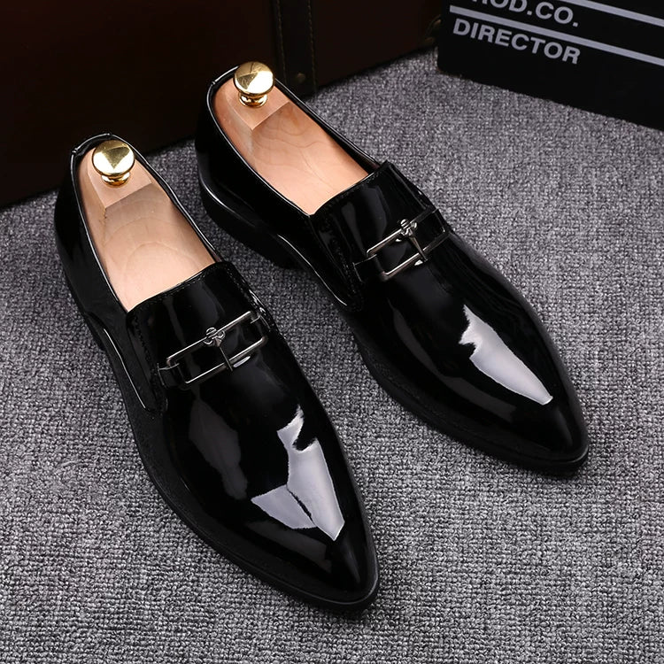 Men's Red Genuine Leather Leather Shoes, Height Increasing, Pointed Toe