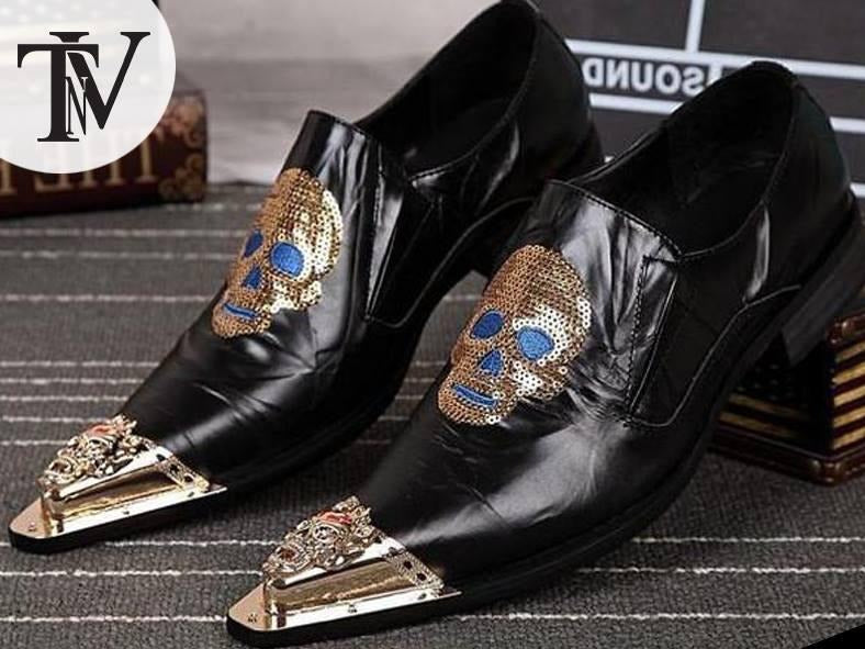 Men's Black Leather Casual Shoes, British Style