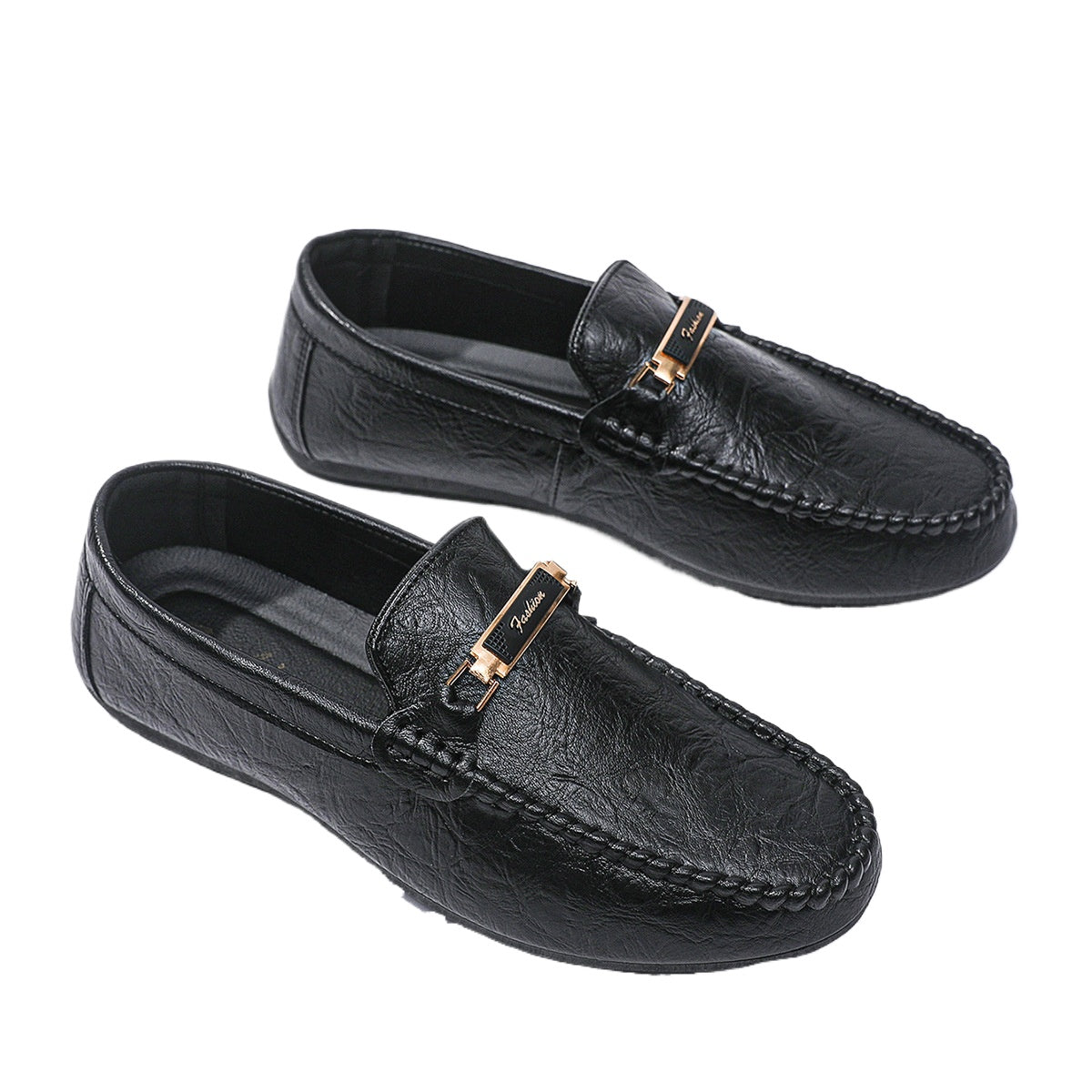 Round head soft sole comfortable men's color trendy single shoes British spring men's one-pedal Doudou loafers men's shoes