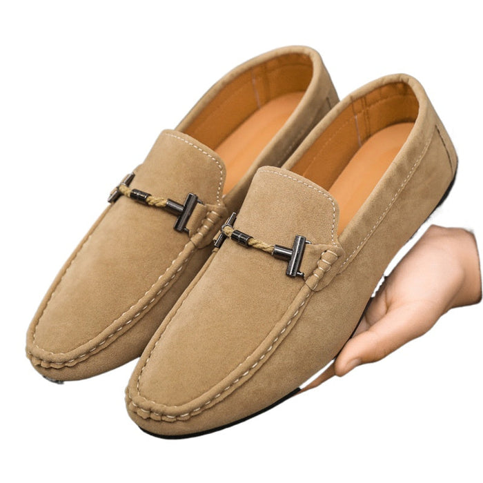 Spring society guy casual shoes trendy shoes Doudou shoes men's lazy shoes cover feet one pedal men's shoes foreign trade large size