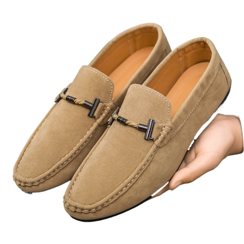 Spring society guy casual shoes trendy shoes Doudou shoes men's lazy shoes cover feet one pedal men's shoes foreign trade large size