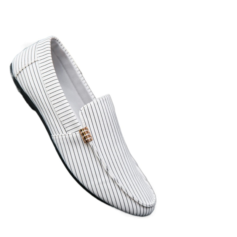 Autumn men's shoes social guy casual shoes lazy tide shoes striped Doudou shoes men's foreign trade large size cross-border