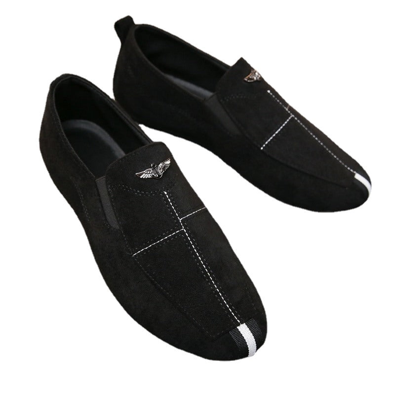 Men's Black Loafers, Breathable, Style 1335