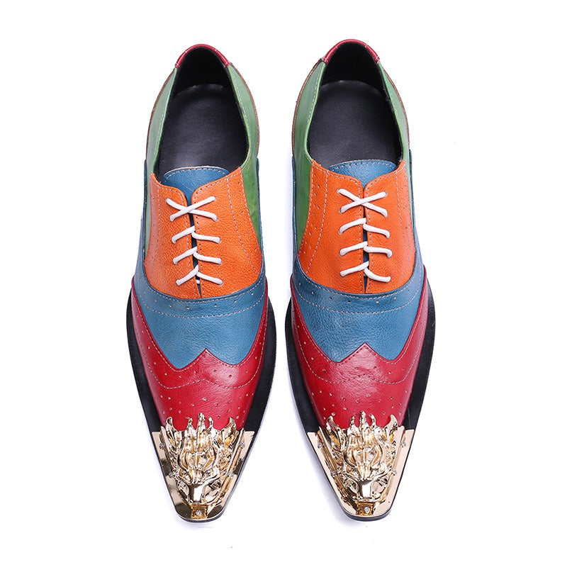 Men's Genuine Leather Formal Shoes – Pointed Toe, Lace-Up – Style 68
