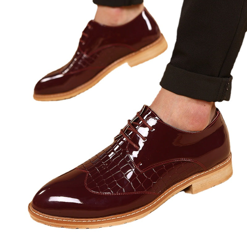 New Men's Fashion Korean Edition British Large casual men's shoes Large size trend formal business leather shoes