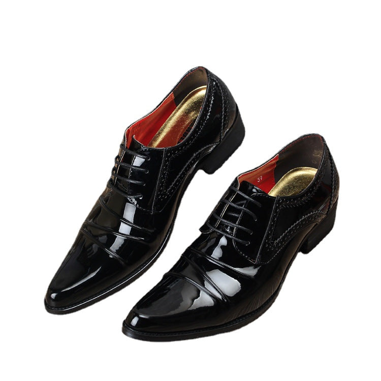 Super-pointed Leather Shoes Fashion Korean Low-top Shoes Painted Leather Hair Style