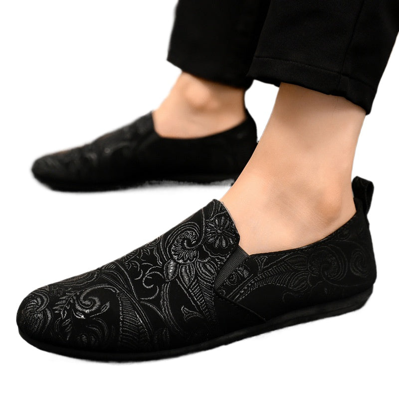 Spring society guy casual shoes trendy shoes Doudou shoes men's lazy shoes cover feet one pedal men's shoes foreign trade large size