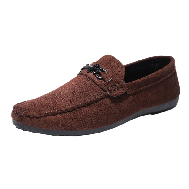 Waterproof casual sports men's one-foot loafer Doudou small leather shoes lazy fashion youth formal men's shoes handmade