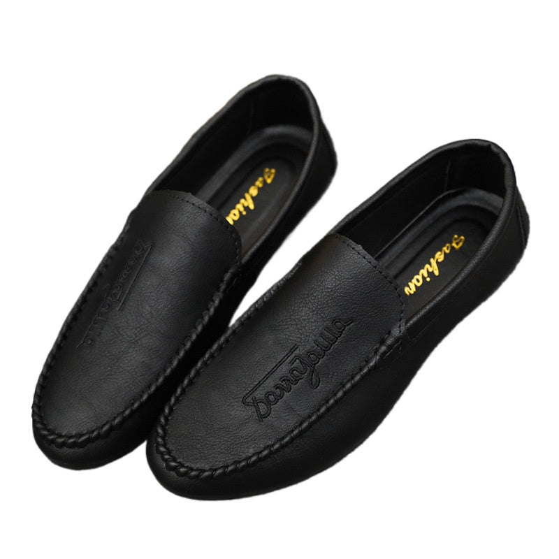 Lazy black spirit guy shoes business fashion soft surface breathable British style loafer beanie shoes platform Internet celebrity