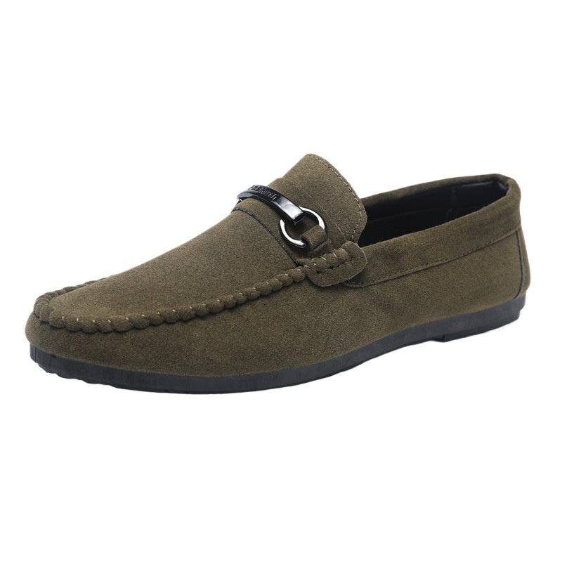 Light men's shoes Men's loafers Doudou shoes Men's boys Driving formal clothes Wedding groom Trend thick bottom Go to work Non-slip