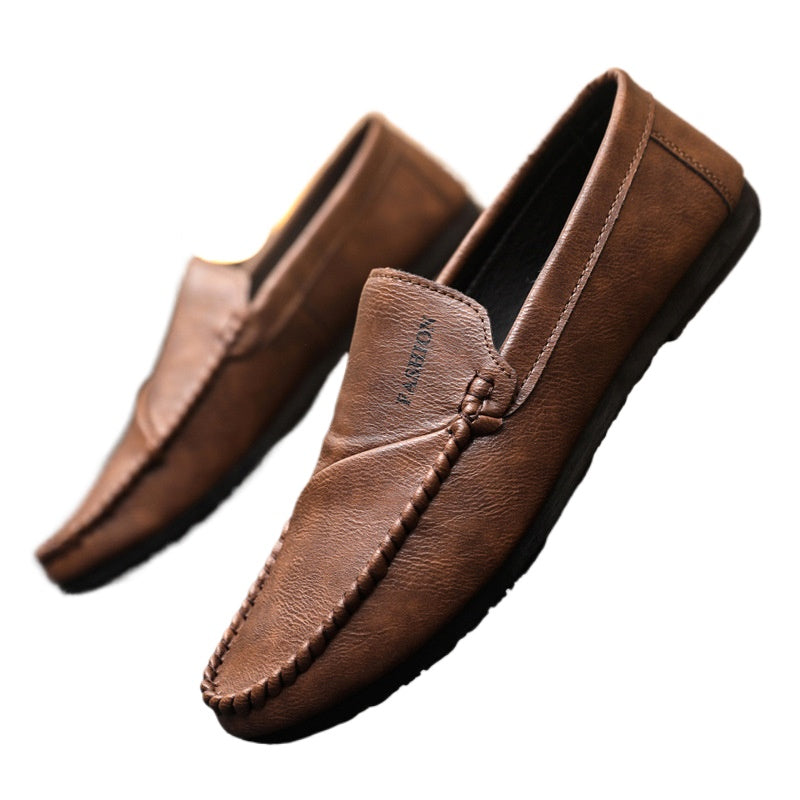 Low-top men's shoes one-pedal loafers 2024 non-slip waterproof thick-soled formal wear Wenzhou lazy summer black foot cover