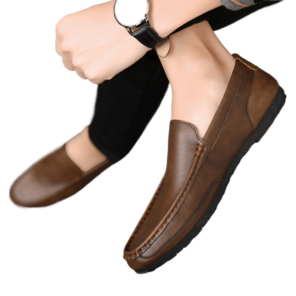 Loafers 2024 New Men's Trend Korean Version Versatile Summer One Pedal Lazy Men's British Casual Leather Shoes