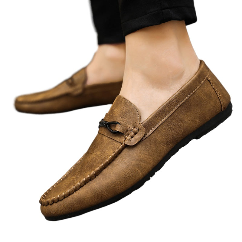 Loafers men's Korean version breathable driving shoes men's 2024 summer new casual leather shoes men's tide versatile lazy tide shoes