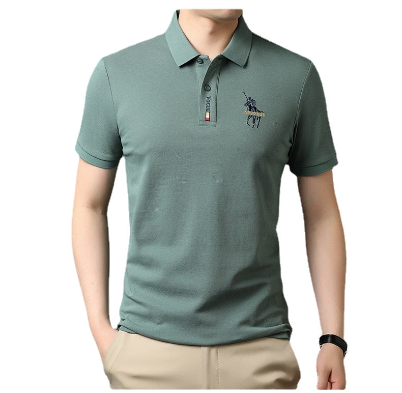 24 summer New Polo Shirt Men's Business Gentleman Embroidered Lapel Breathable Short-Sleeved T-shirt Men's Wholesale