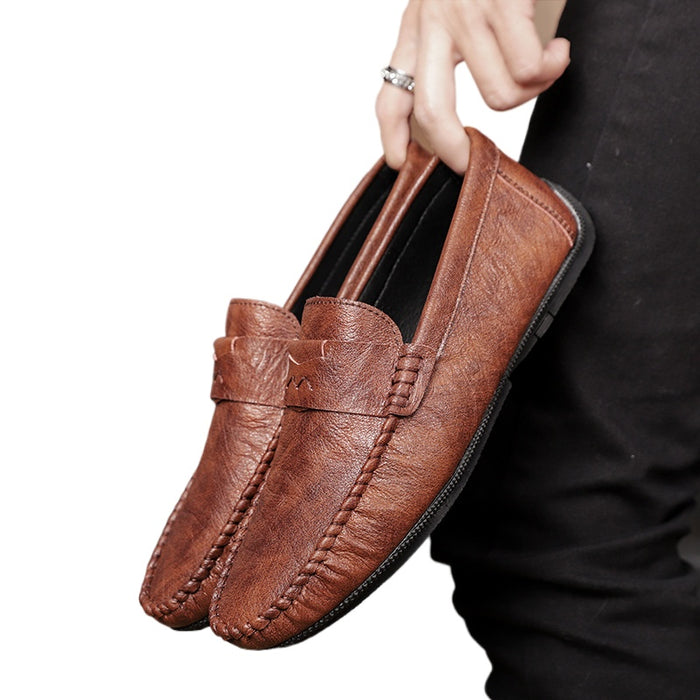 2025 men's shoes Doudou shoes one pedal flat-bottomed lazy driver driving shoes low-top foot-fitting casual small leather shoes single shoes
