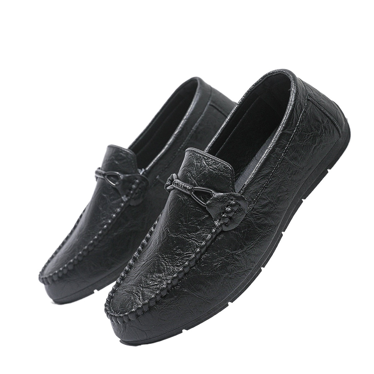 Soft-soled business men's shoes single shoes men's one-pedal Doudou loafers round head flat bottom spring trend low-top 2024