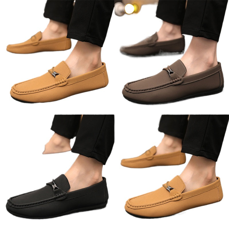 Spring and summer casual shoes trendy shoes men's foot-fitting Doudou shoes men's lazy shoes foot-fitting trend one-pedal men's shoes cloth shoes