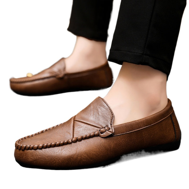 Light men's shoes Men's loafers Doudou shoes Men's boys Driving formal clothes Wedding groom Trend thick bottom Go to work Non-slip