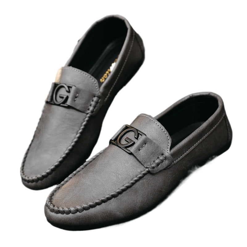 Loafers men's lazy shoes soft leather shoes Korean version casual shoes men's shoes summer new men's versatile trend shoes