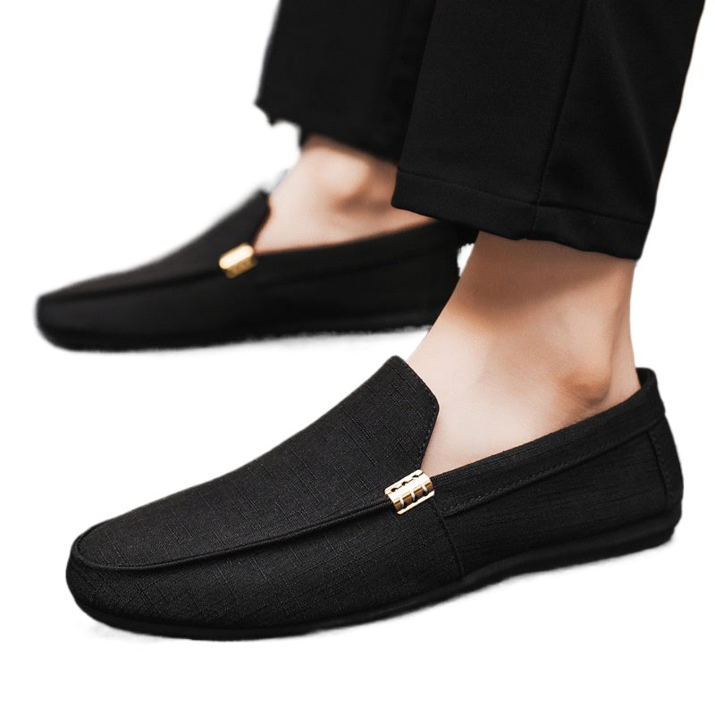 Spring and summer casual shoes trendy shoes men's foot-fitting Doudou shoes men's lazy shoes foot-fitting trend one-pedal men's shoes cloth shoes