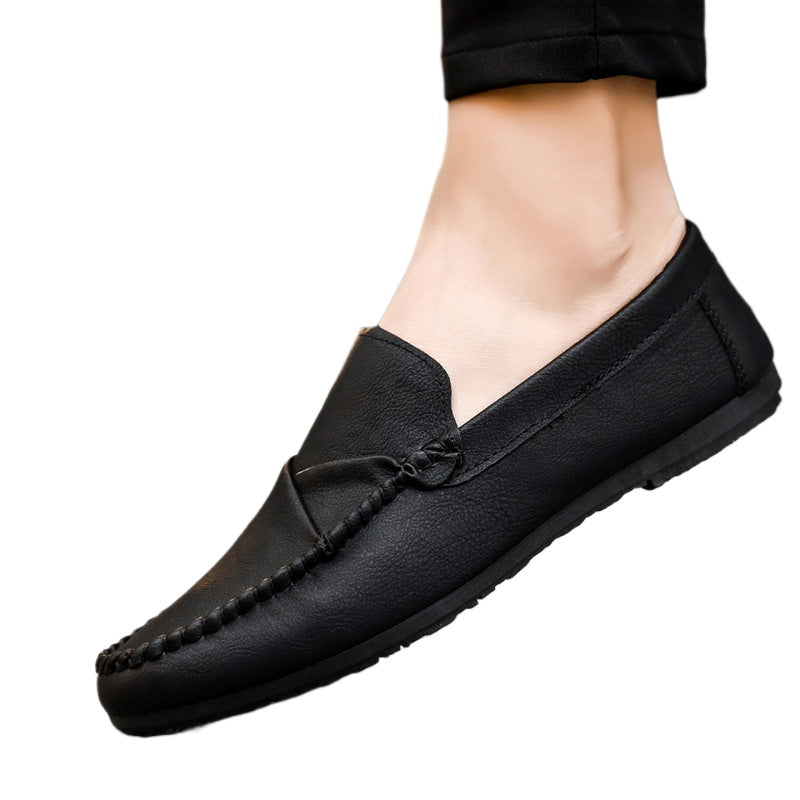 British style work soft sole waterproof casual brown lightweight non-slip boys loafers men's shoes business