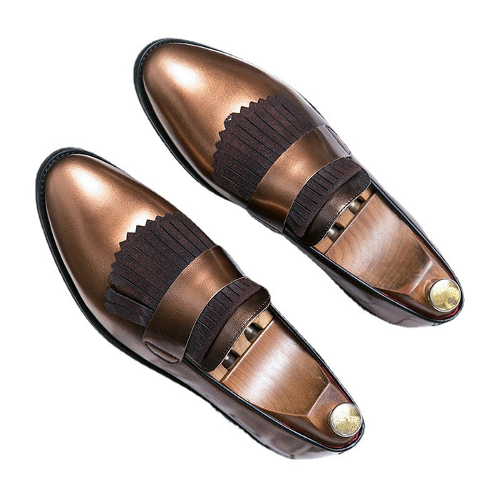 large code stream Haipi men's British style small leather shoes trend Joker Korean men's shoes one pedal lazy shoes(P)