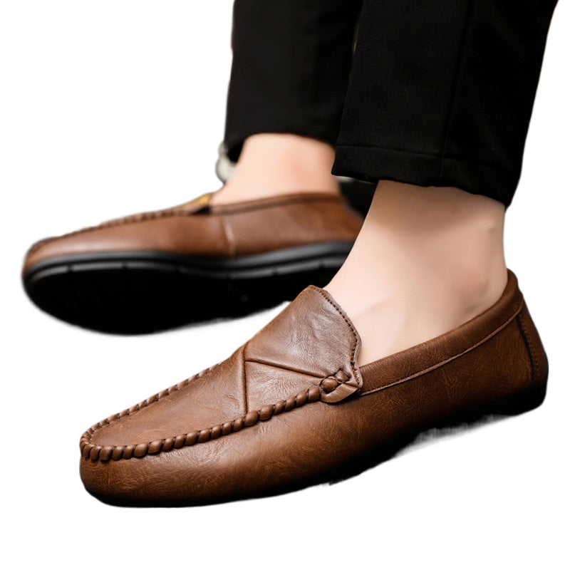 Light men's shoes Men's loafers Doudou shoes Men's boys Driving formal clothes Wedding groom Trend thick bottom Go to work Non-slip