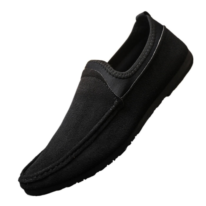 Casual thin versatile waterproof leather surface simple thick-soled soft leather senior men's loafu Doudou shoes one pedal to work