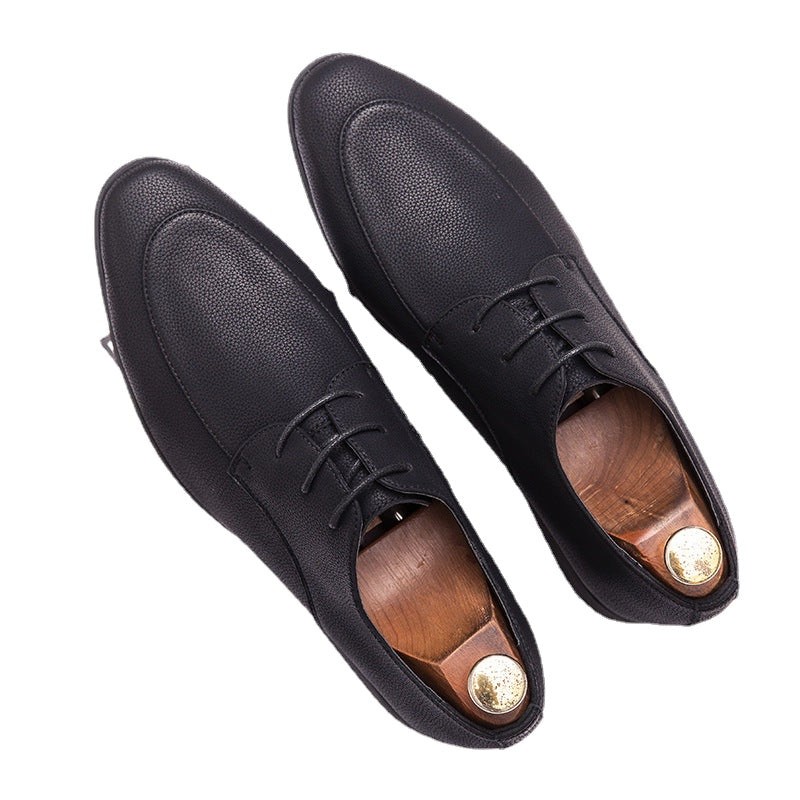 24 spring British men's business casual shoes men Korean version of pointed trend youth tie formal men's shoes