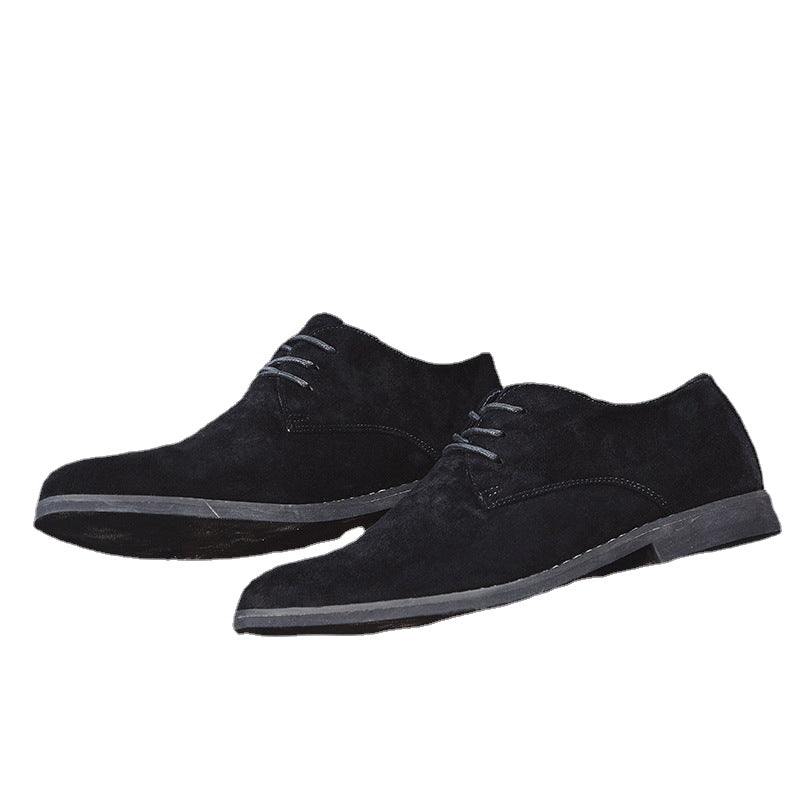 2024 spring new men's shoes breathable pointed frosted lace up