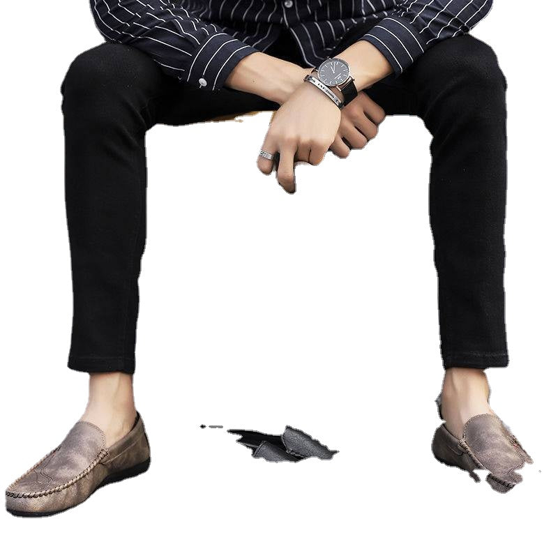Bean shoes, young men, leisure, lazy people, soft soles, slippery driving, fun shoes, fine guys.