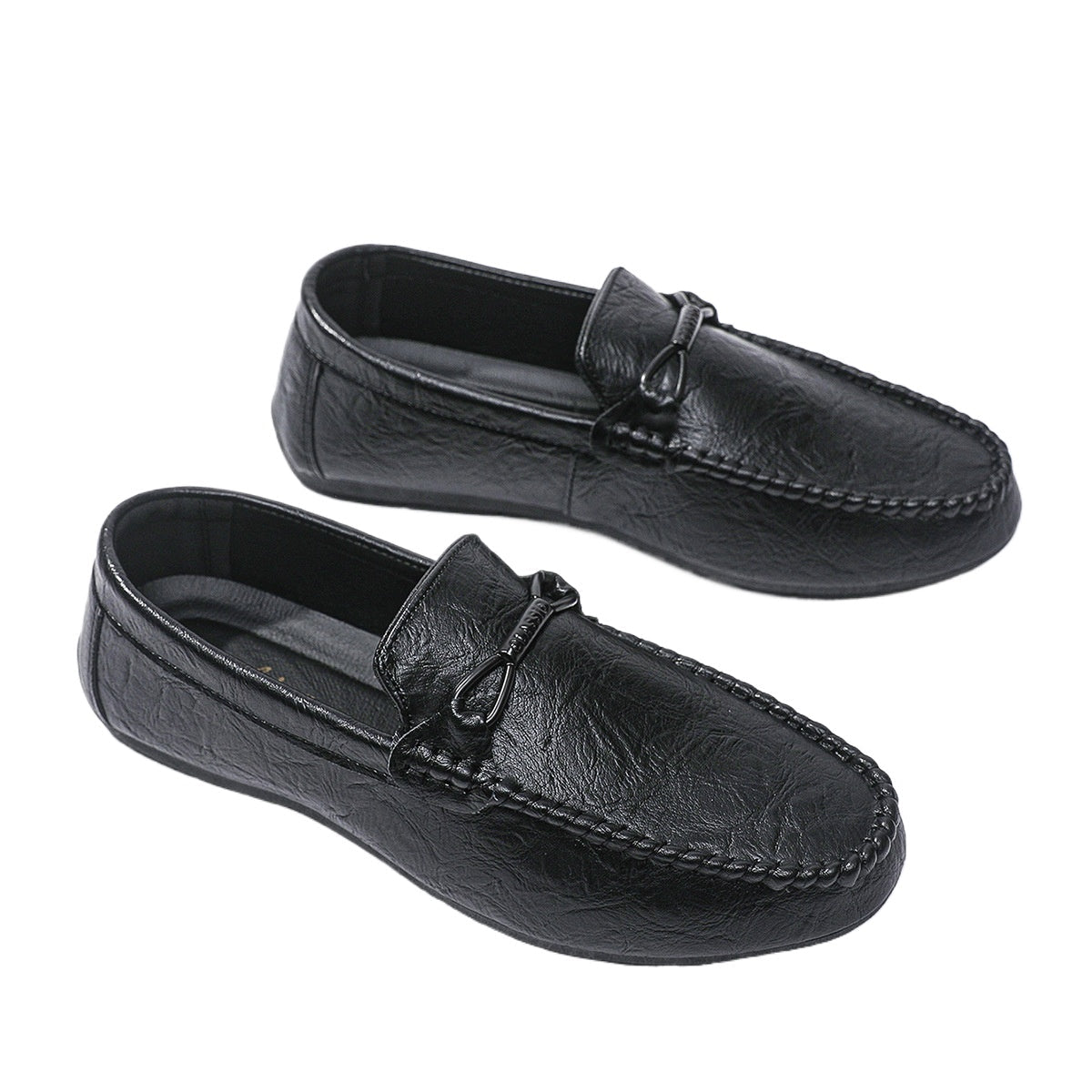 Soft-soled business men's shoes single shoes men's one-pedal Doudou loafers round head flat bottom spring trend low-top 2024